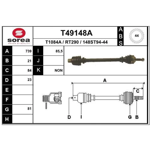 Hnací hriadeľ EAI T49148A