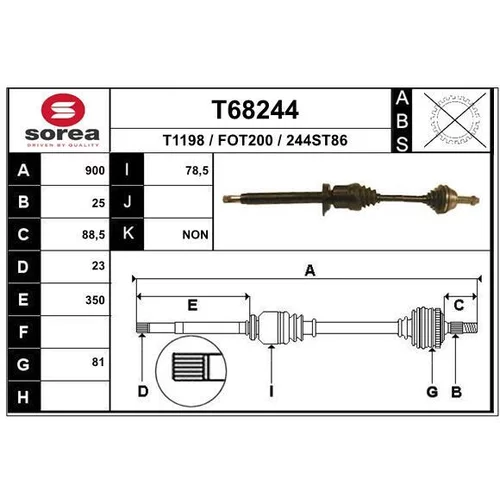 Hnací hriadeľ EAI T68244