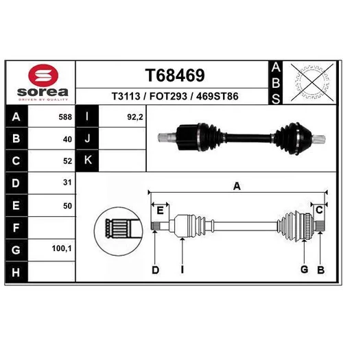 Hnací hriadeľ T68469 /EAI/
