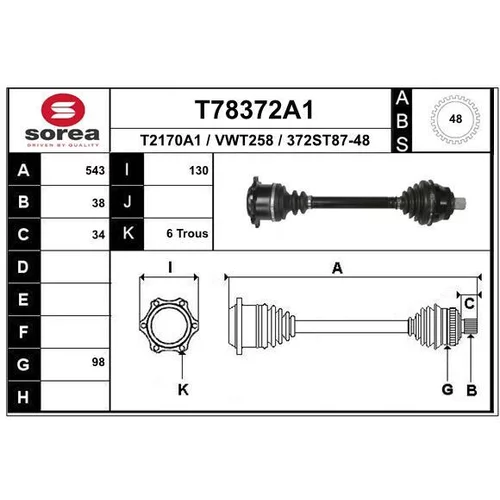 Hnací hriadeľ EAI T78372A1