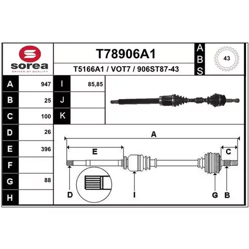 Hnací hriadeľ EAI T78906A1