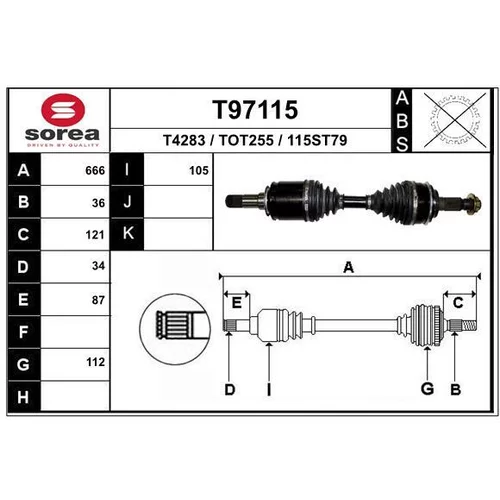 Hnací hriadeľ EAI T97115