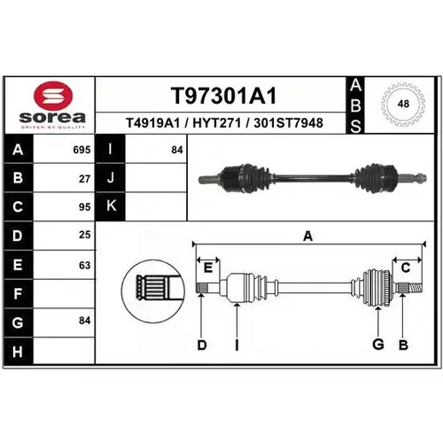 Hnací hriadeľ EAI T97301A1