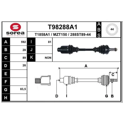 Hnací hriadeľ EAI T98288A1