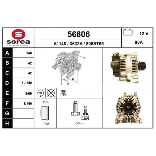Alternátor EAI 56806