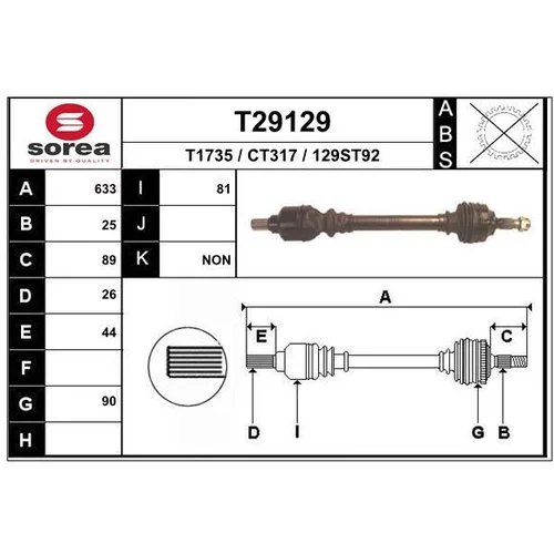 Hnací hriadeľ EAI T29129