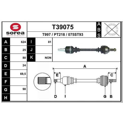 Hnací hriadeľ EAI T39075