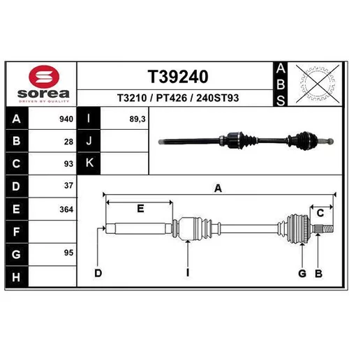 Hnací hriadeľ EAI T39240
