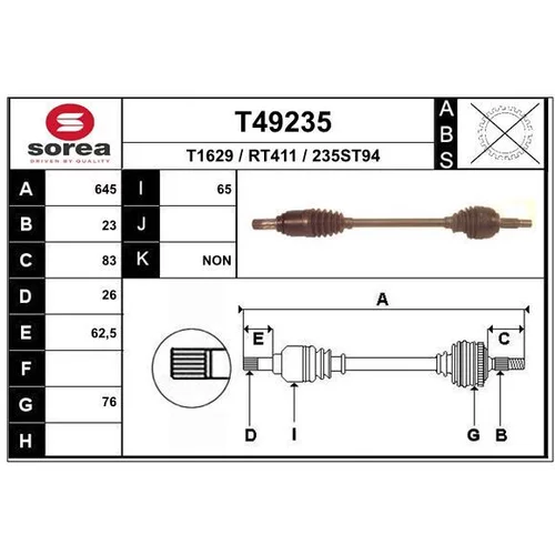 Hnací hriadeľ EAI T49235