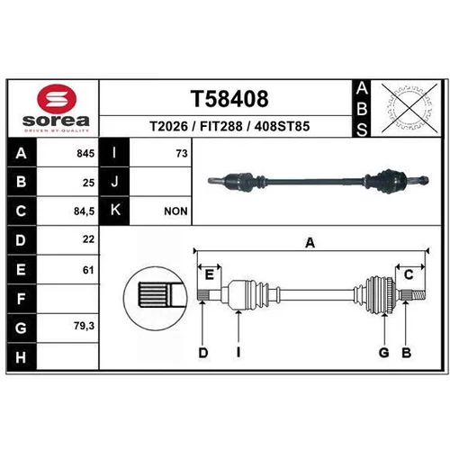 Hnací hriadeľ EAI T58408