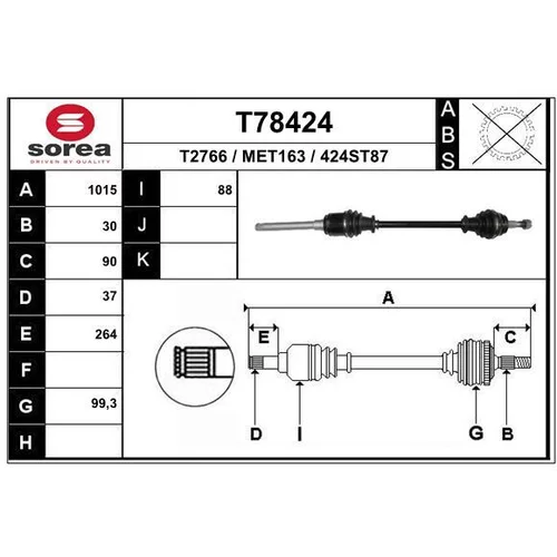 Hnací hriadeľ EAI T78424