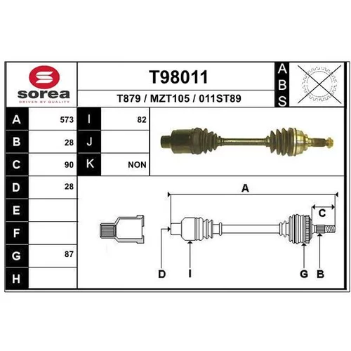 Hnací hriadeľ EAI T98011