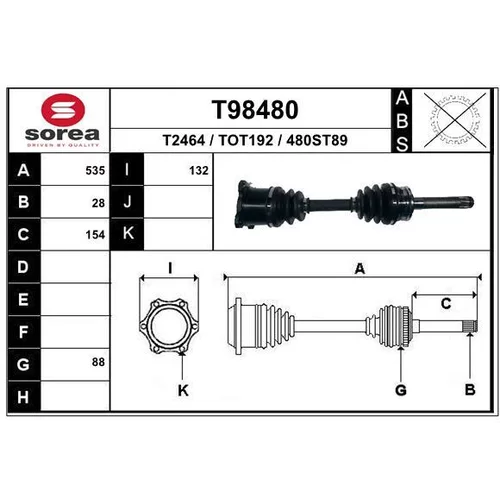 Hnací hriadeľ EAI T98480
