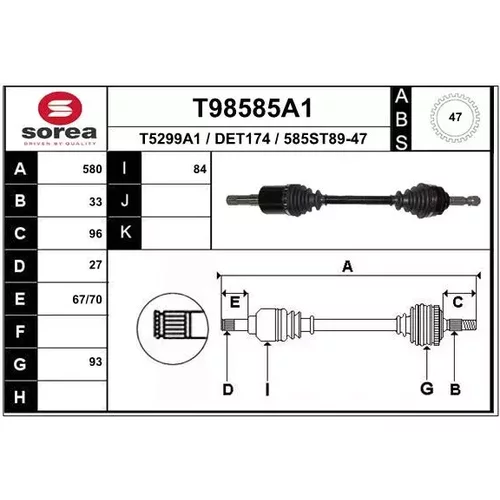 Hnací hriadeľ EAI T98585A1