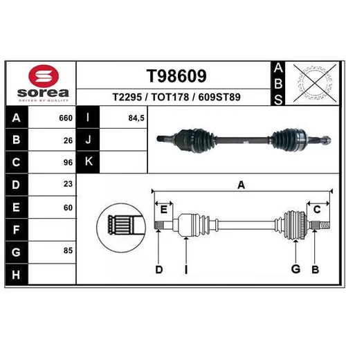 Hnací hriadeľ EAI T98609