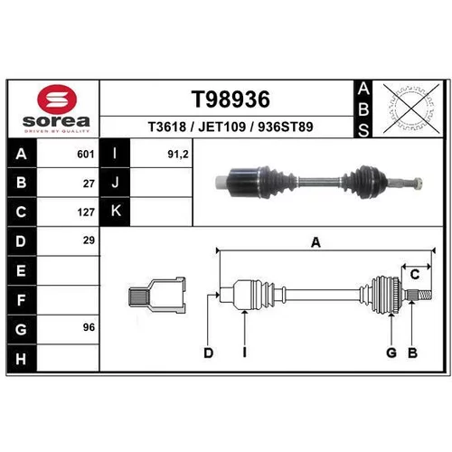 Hnací hriadeľ EAI T98936