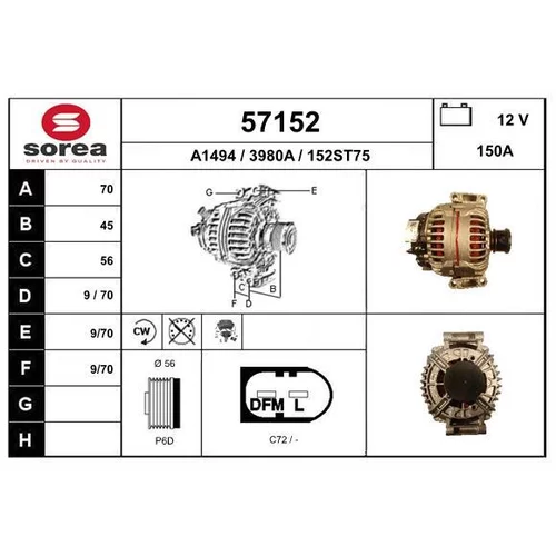 Alternátor 57152 /EAI/