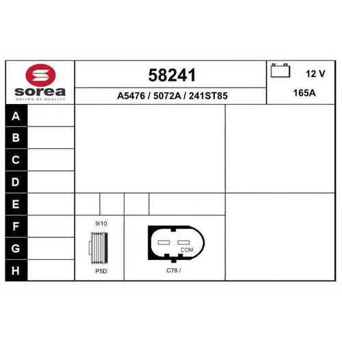 Alternátor EAI 58241