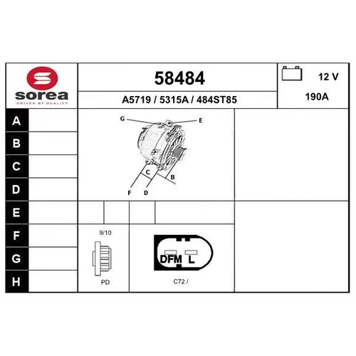 Alternátor EAI 58484