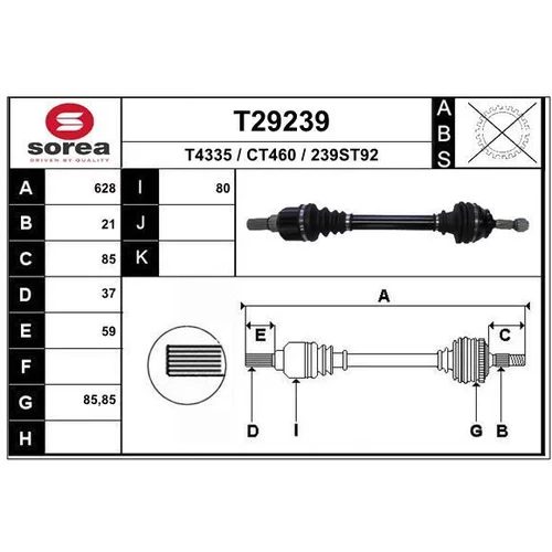 Hnací hriadeľ EAI T29239