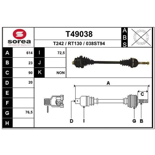 Hnací hriadeľ EAI T49038