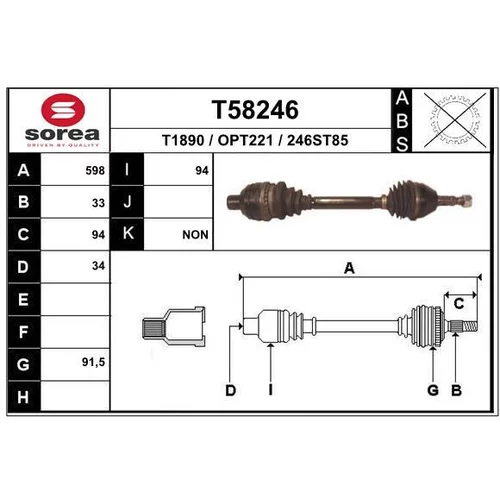 Hnací hriadeľ EAI T58246