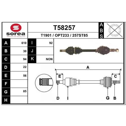 Hnací hriadeľ T58257 /EAI/
