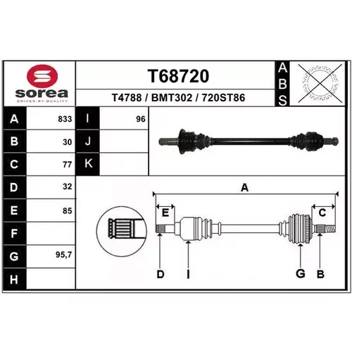 Hnací hriadeľ T68720 /EAI/