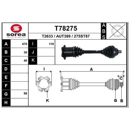 Hnací hriadeľ EAI T78275