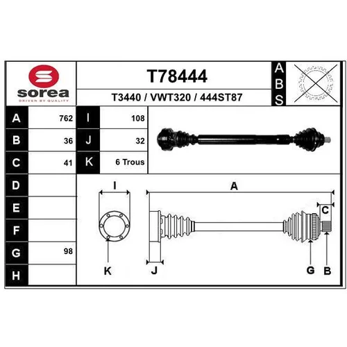 Hnací hriadeľ T78444 /EAI/