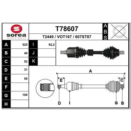 Hnací hriadeľ EAI T78607