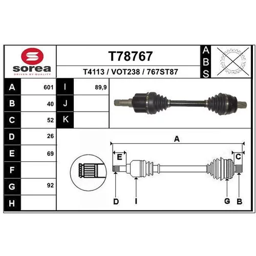 Hnací hriadeľ EAI T78767