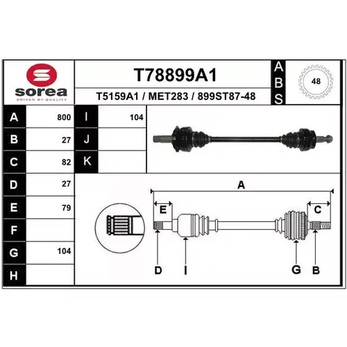 Hnací hriadeľ EAI T78899A1