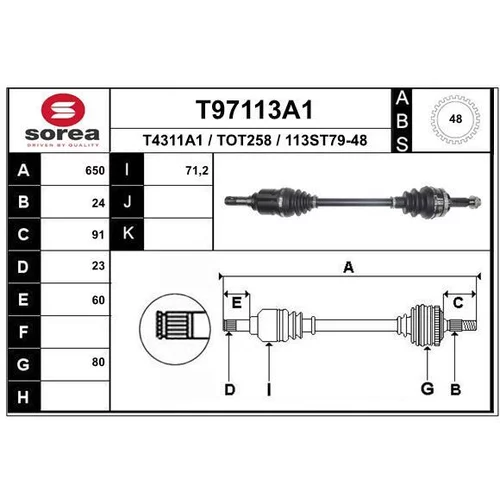 Hnací hriadeľ EAI T97113A1