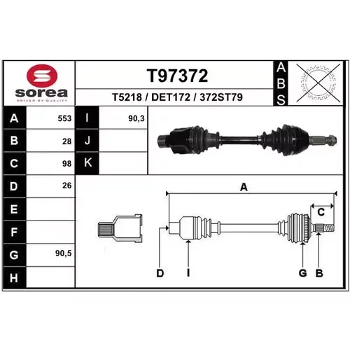Hnací hriadeľ EAI T97372