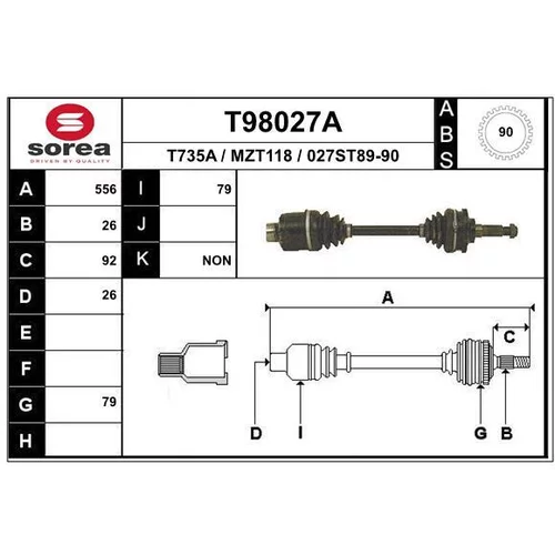 Hnací hriadeľ EAI T98027A