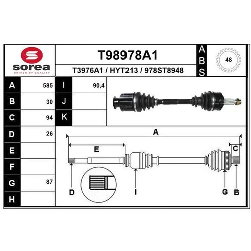 Hnací hriadeľ EAI T98978A1