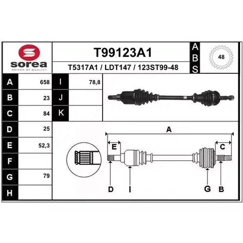 Hnací hriadeľ EAI T99123A1