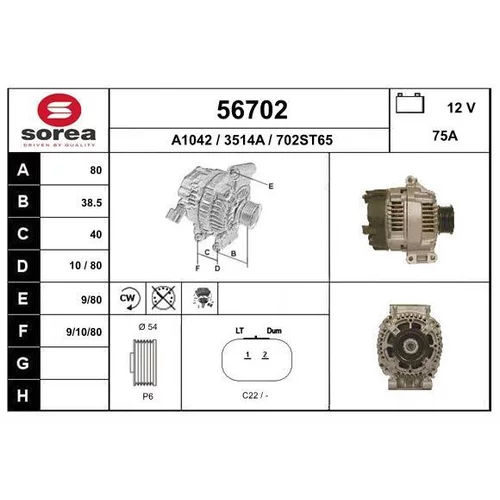 Alternátor EAI 56702
