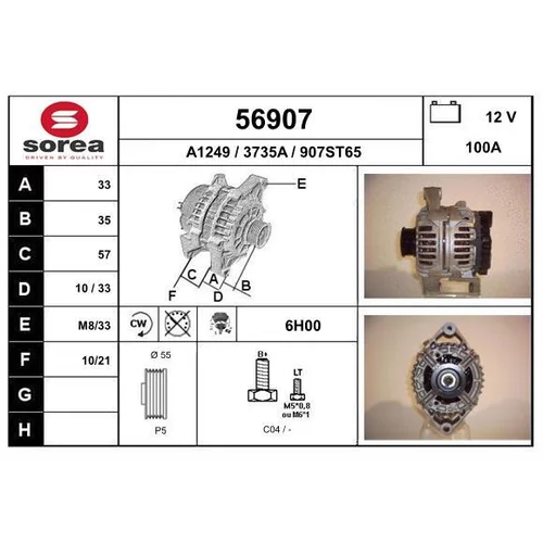 Alternátor EAI 56907