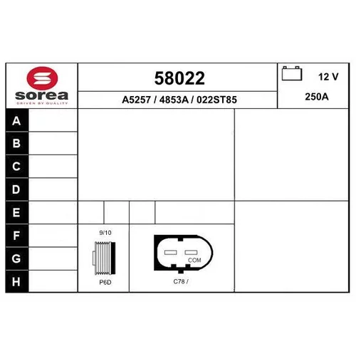 Alternátor EAI 58022
