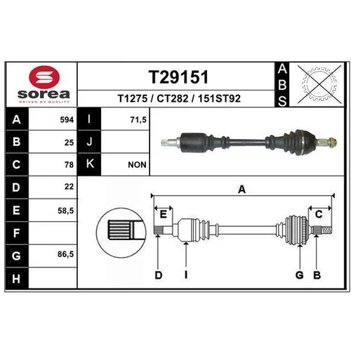 Hnací hriadeľ EAI T29151