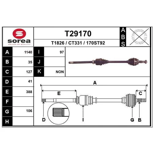 Hnací hriadeľ EAI T29170