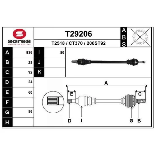 Hnací hriadeľ EAI T29206