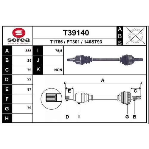 Hnací hriadeľ EAI T39140