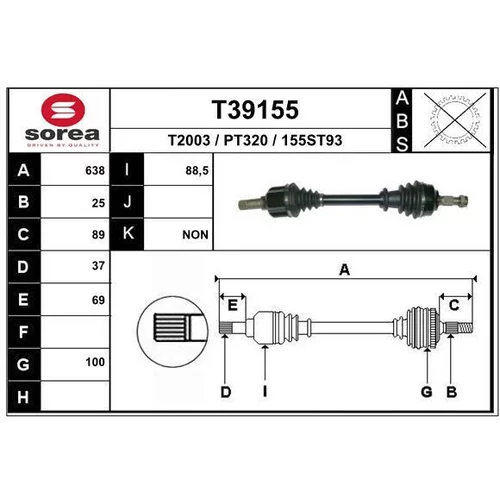 Hnací hriadeľ EAI T39155