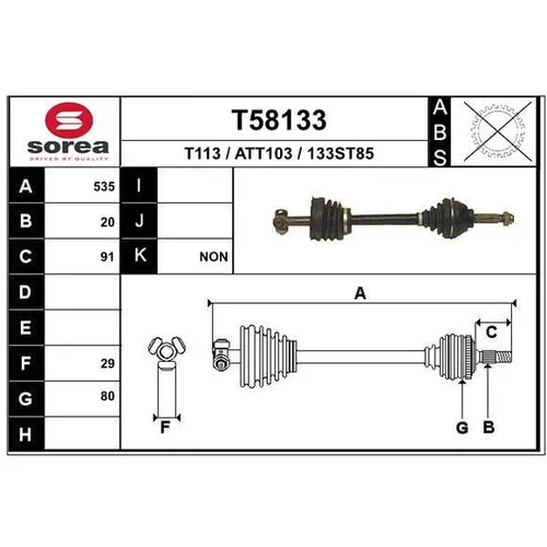 Hnací hriadeľ EAI T58133