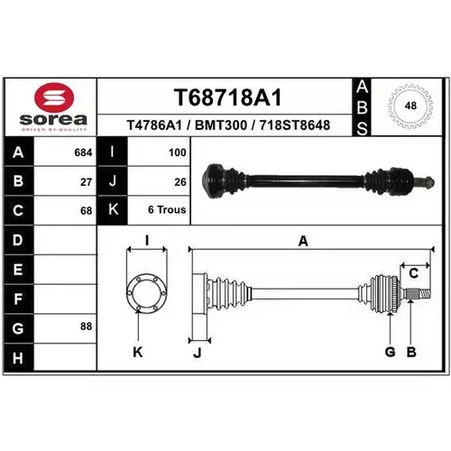 Hnací hriadeľ EAI T68718A1
