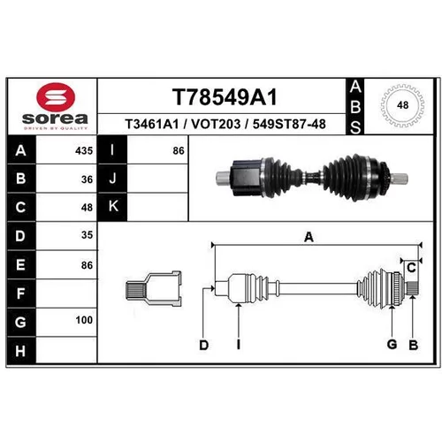 Hnací hriadeľ EAI T78549A1