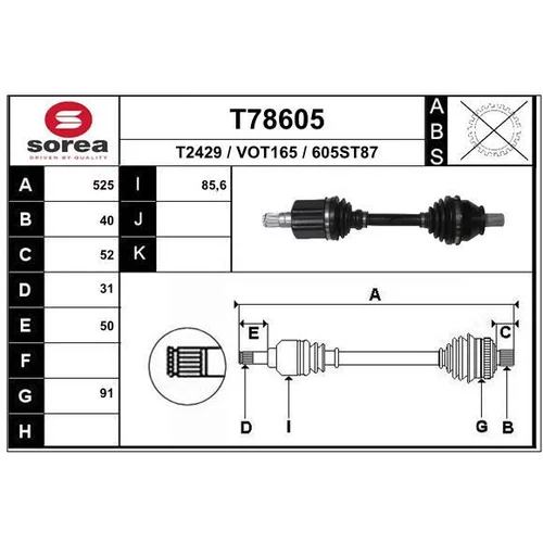 Hnací hriadeľ EAI T78605